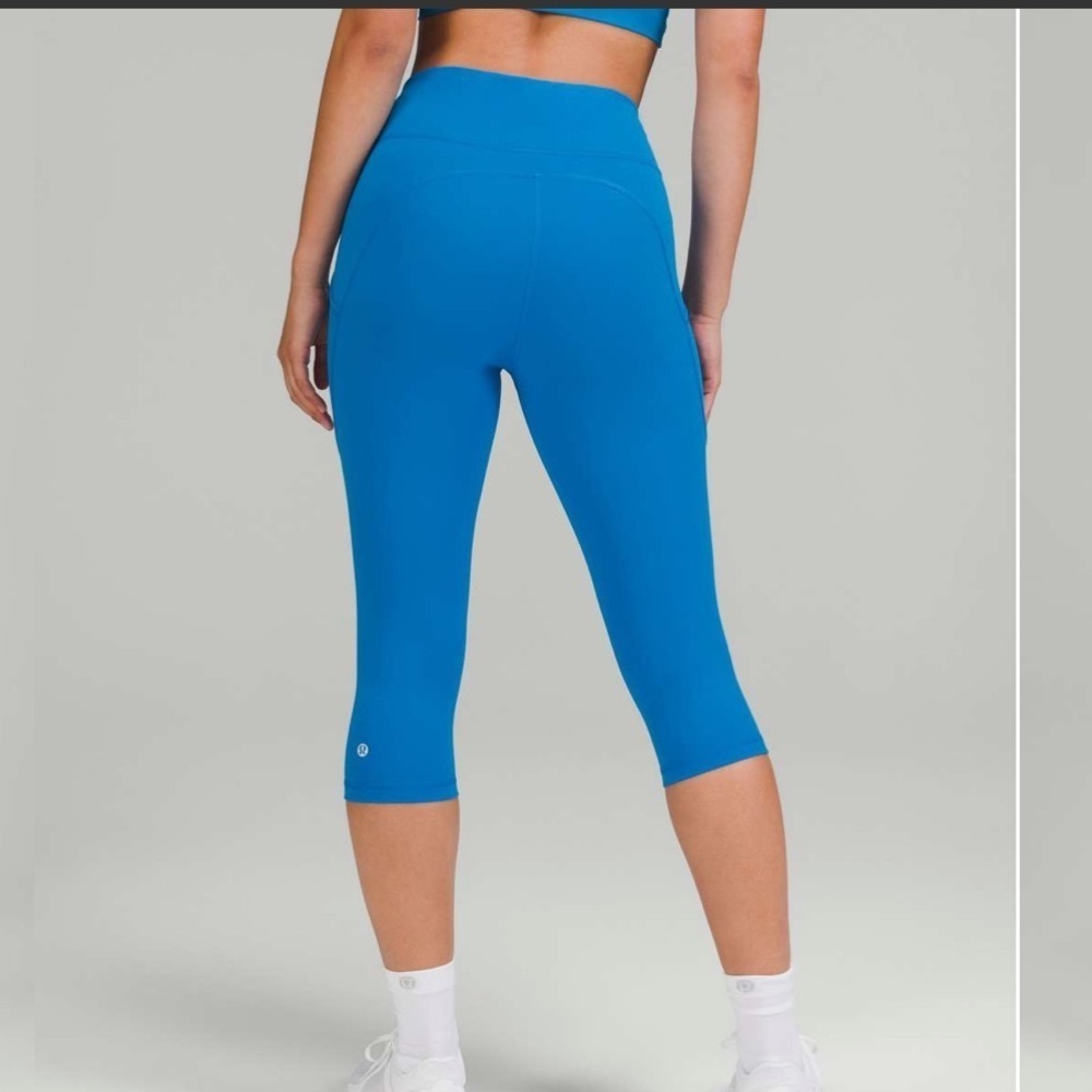 Lululemon Invigorate High Rise Poolside Blue Crop 17” Leggings - Picture 8 of 9